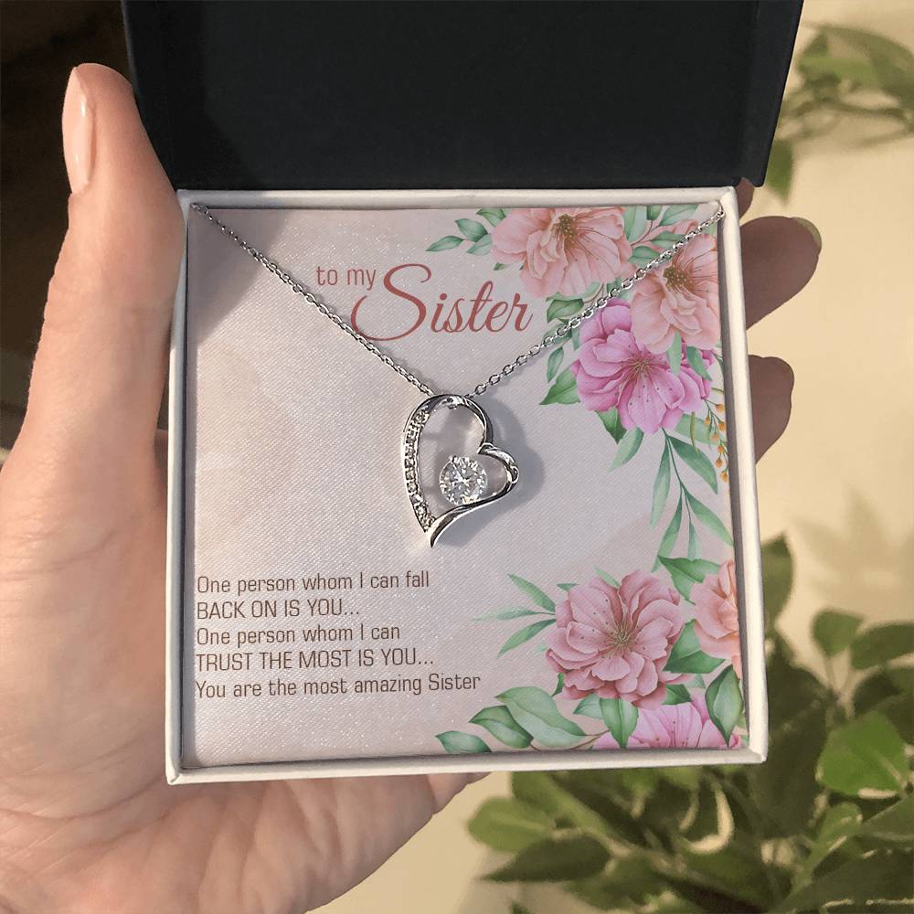 Sister, Forever love Heart Necklace, Friendship gifts for Birthday, Christmas