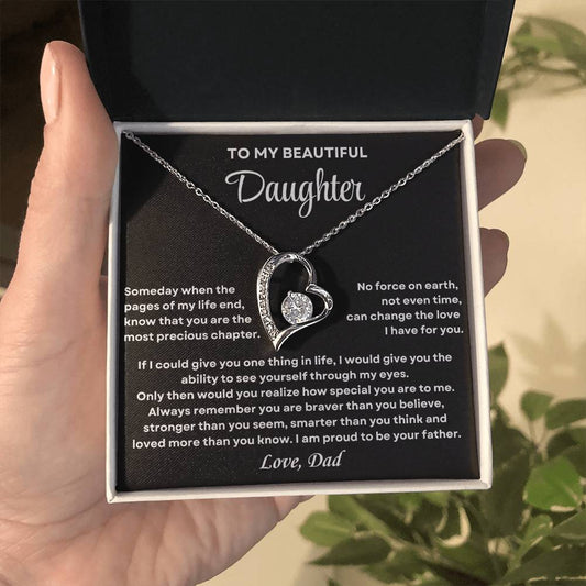 To My Daughter Forever Love Necklace, Proud to be your father