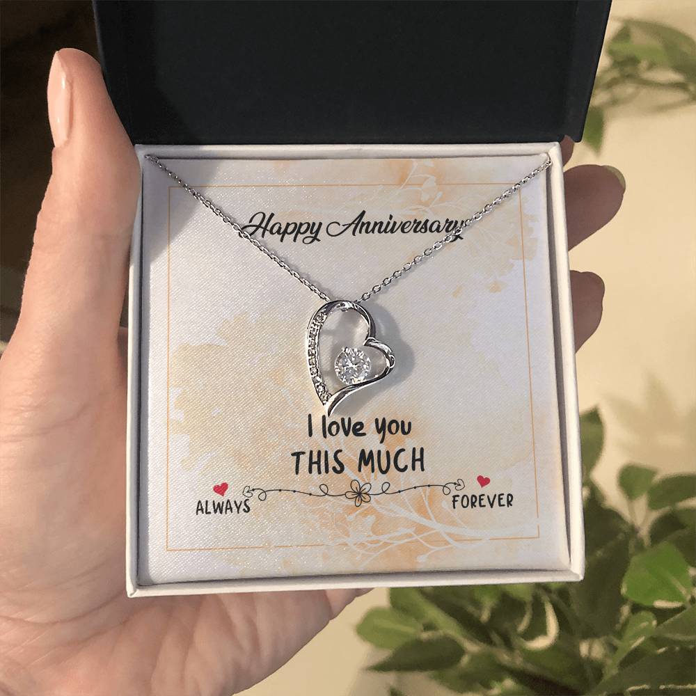 Anniversary gift for Wife, Forever Love Heart Necklace 14K White gold and 18K Yellow Gold gift from husband