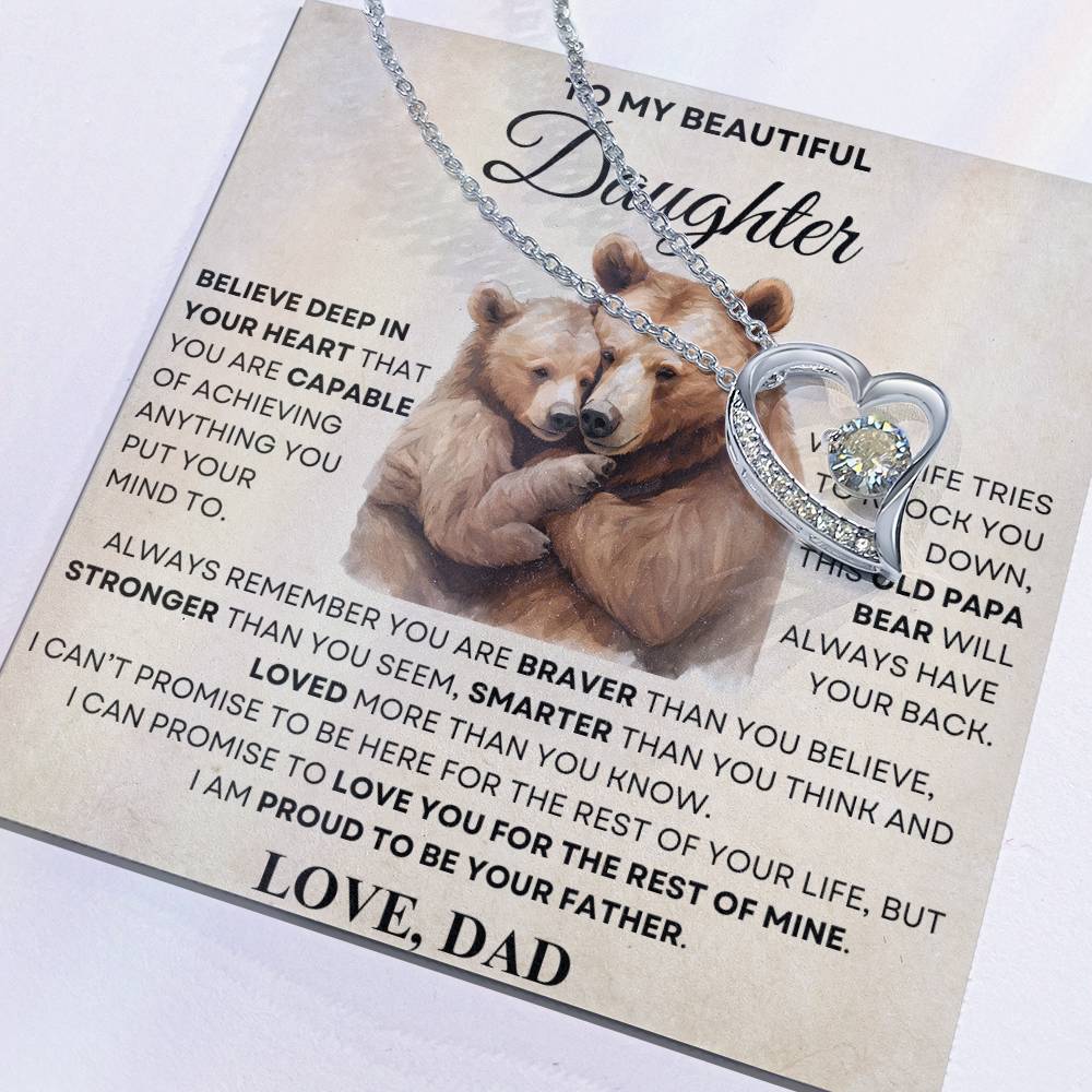 To my Daughter Forever Love Necklace, OLD PAPA BEAR V2