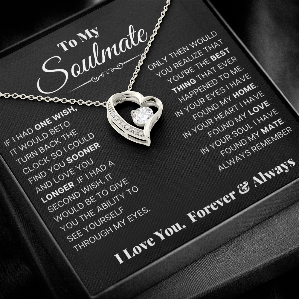 To my Soulmate Forever Love Necklace, Valentines Gift for Wife, Girlfriend