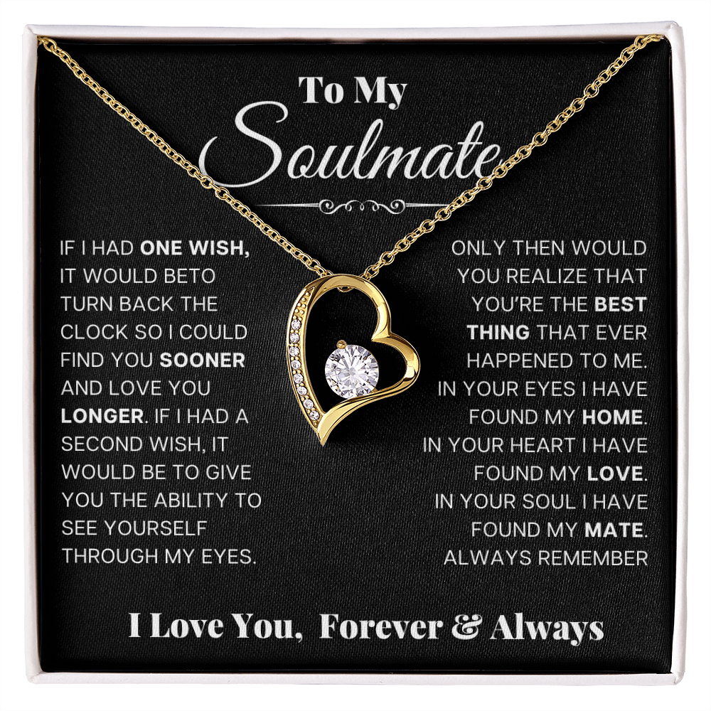 To my Soulmate Forever Love Necklace, Valentines Gift for Wife, Girlfriend