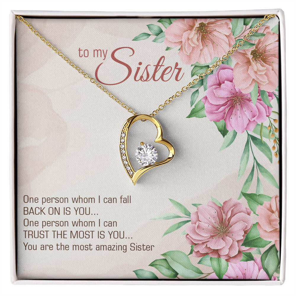Sister, Forever love Heart Necklace, Friendship gifts for Birthday, Christmas