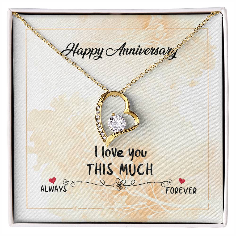 Anniversary gift for Wife, Forever Love Heart Necklace 14K White gold and 18K Yellow Gold gift from husband