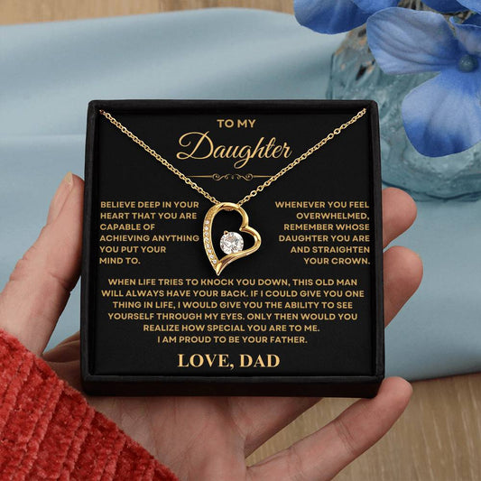 To my Daughter from Dad, Forever Love Necklace