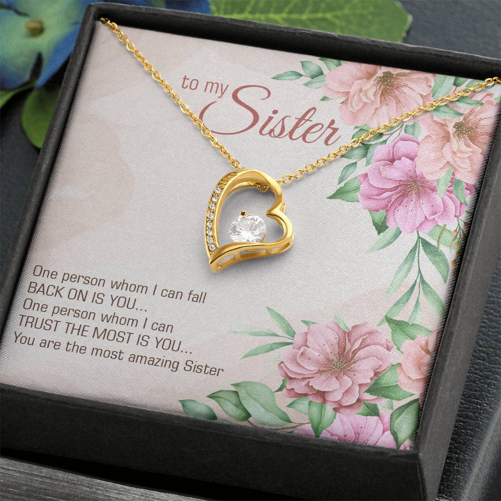 Sister, Forever love Heart Necklace, Friendship gifts for Birthday, Christmas