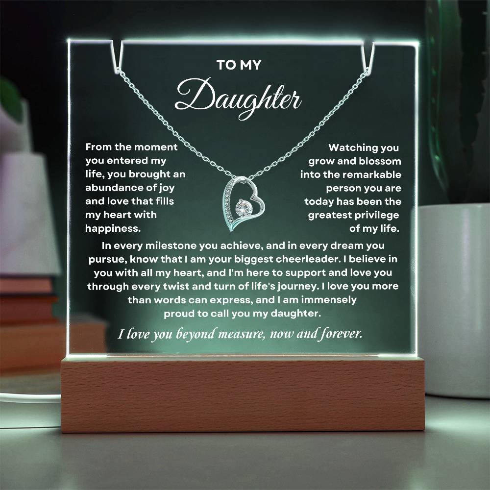 To my daughter, I am proud to call you my Daughter (Necklace and Plaque Bundle)