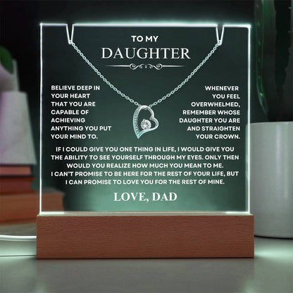 To my Daughter Necklace and Plaque Bundle, You are capable of achieving anything