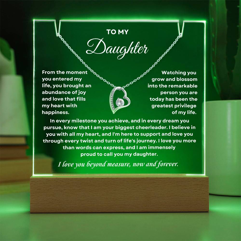 To my daughter, I am proud to call you my Daughter (Necklace and Plaque Bundle)