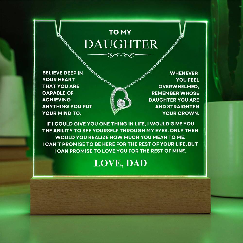 To my Daughter Necklace and Plaque Bundle, You are capable of achieving anything