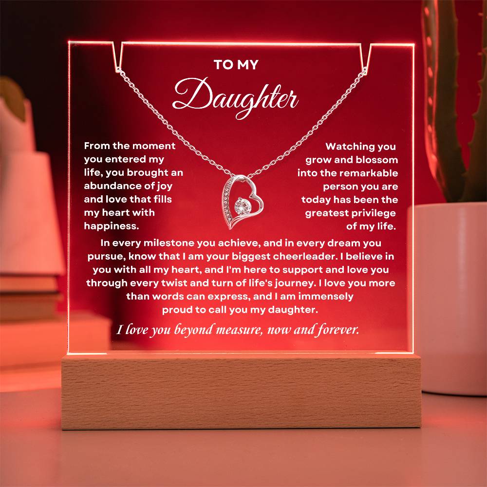 To my daughter, I am proud to call you my Daughter (Necklace and Plaque Bundle)