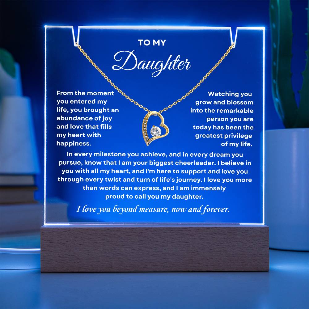 To my daughter, I am proud to call you my Daughter (Necklace and Plaque Bundle)