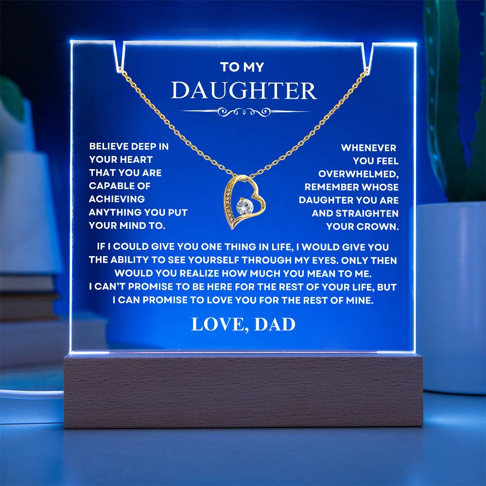 To my Daughter Necklace and Plaque Bundle, You are capable of achieving anything