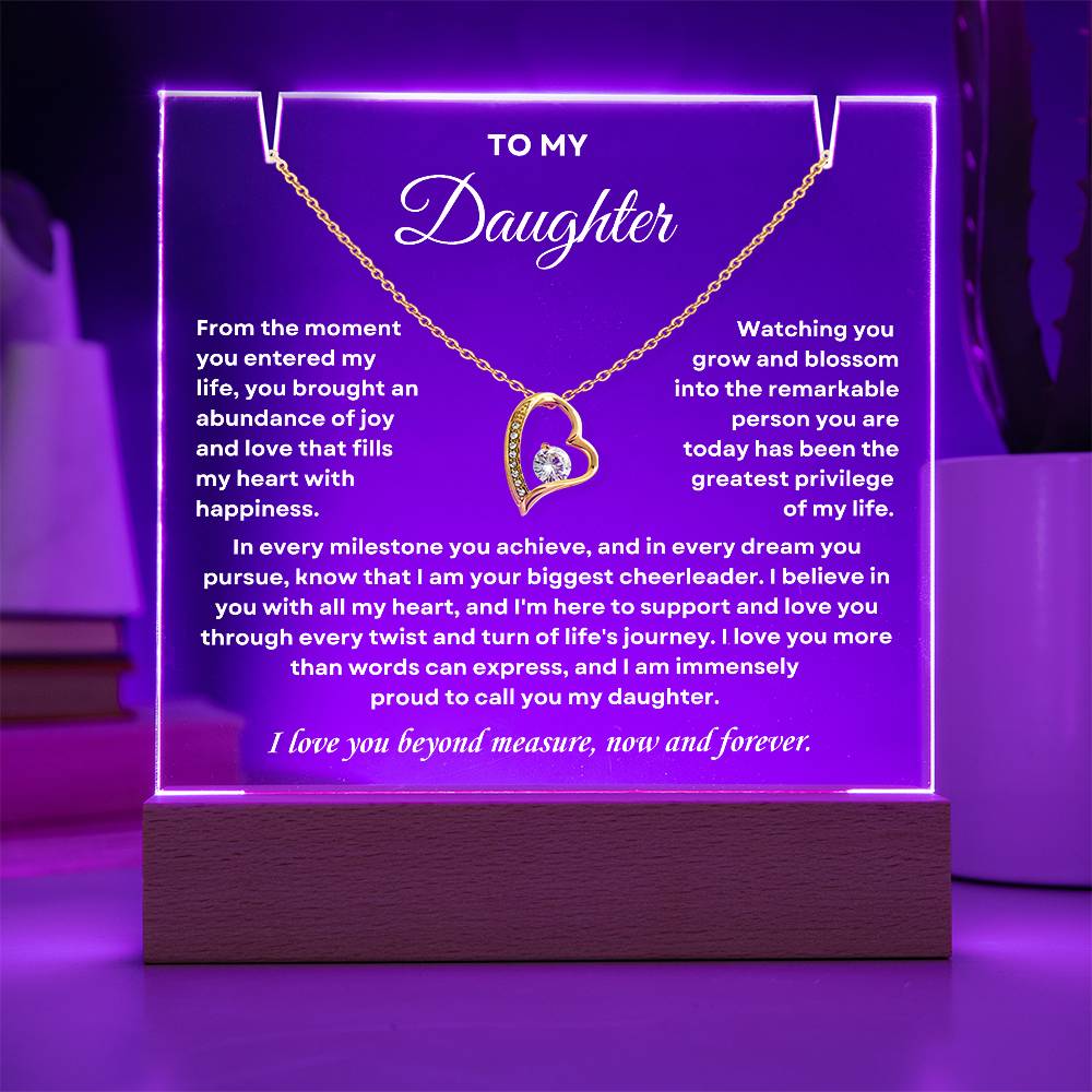 To my daughter, I am proud to call you my Daughter (Necklace and Plaque Bundle)