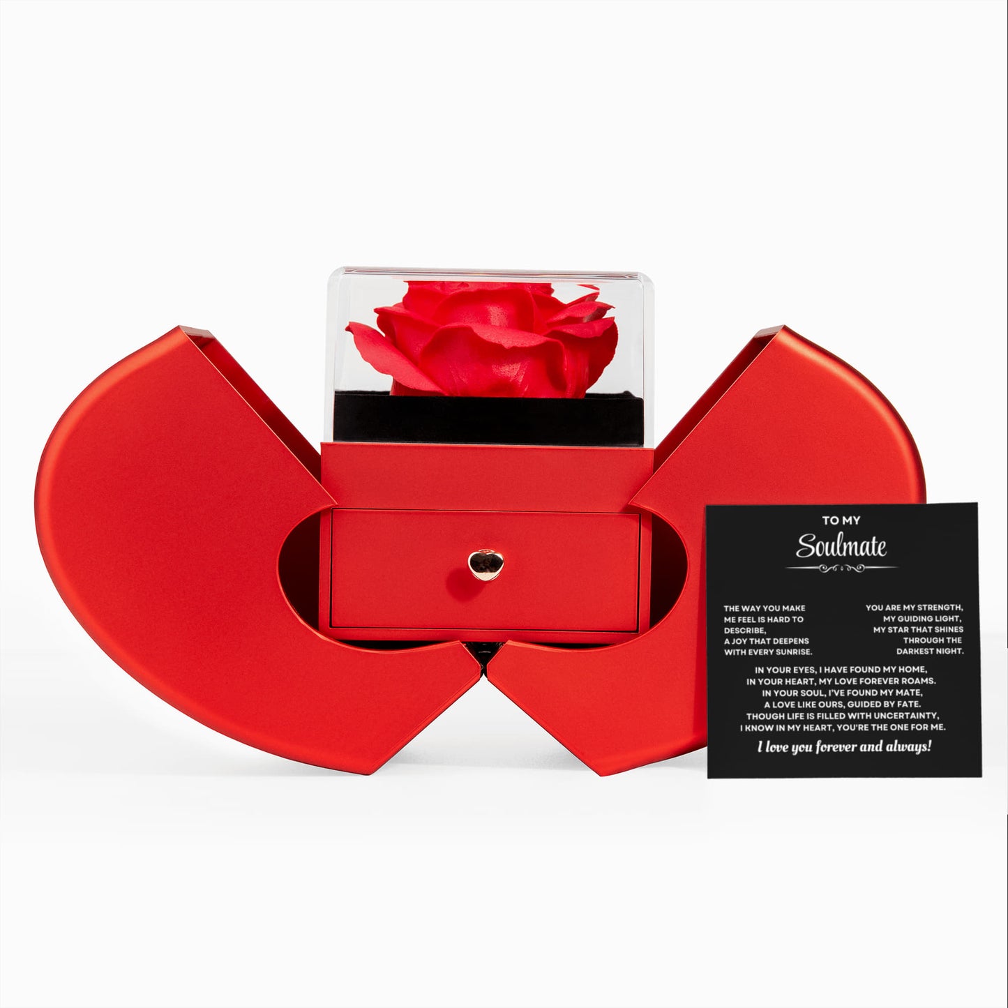 To my Wife Soulmate Necklace from Husband, Love Knot Pendant with Rose Gift box, Gift for anniversary, Valentines day, Mothers day, Christmas, Birthday