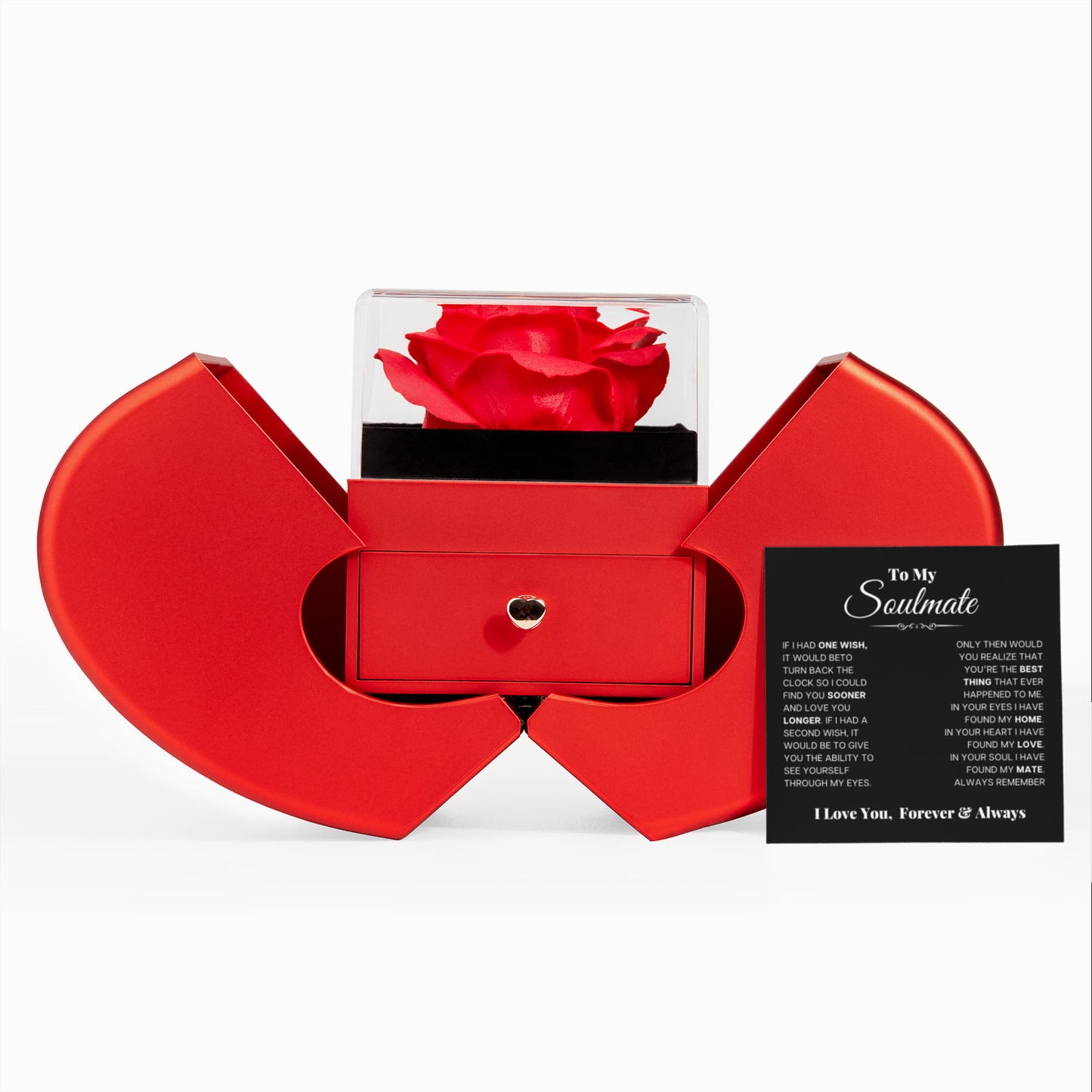 To my Wife Soulmate Necklace from Husband, Love Knot Pendant with Rose Gift box, Gift for anniversary, Valentines day, Mothers day, Christmas, Birthday