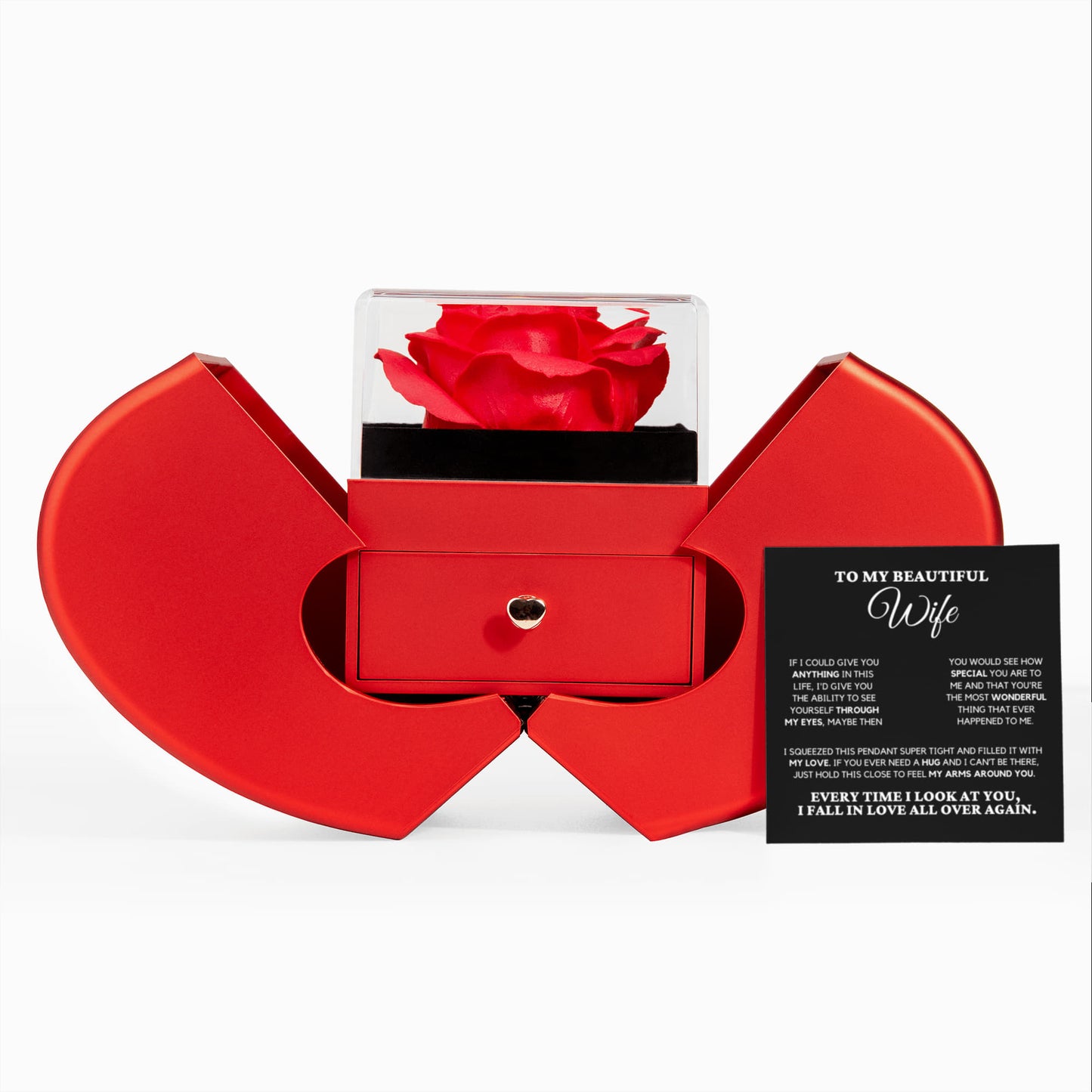 To my Wife Soulmate Necklace from Husband, Love Knot Pendant with Rose Gift box, Gift for anniversary, Valentines day, Mothers day, Christmas, Birthday