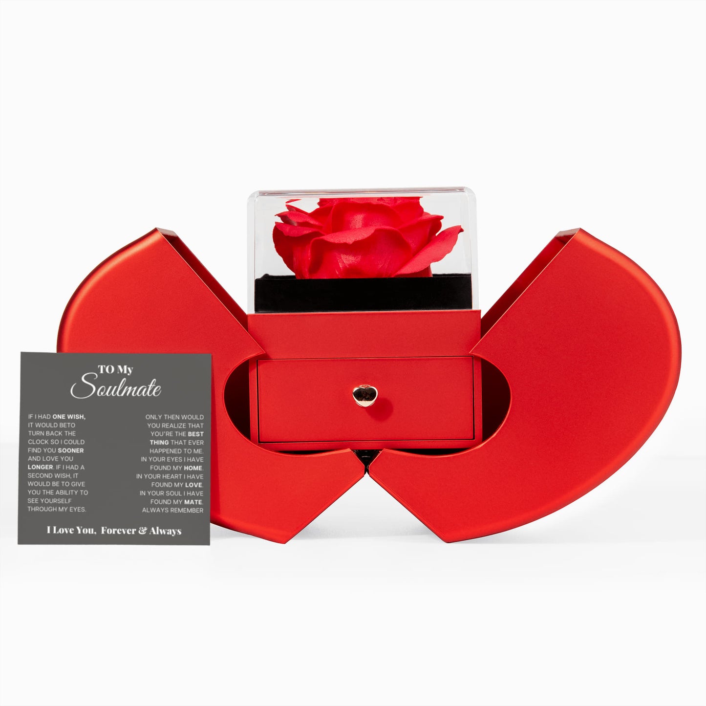 To my Wife Soulmate Necklace from Husband, Love Knot Pendant with Rose Gift box, Gift for anniversary, Valentines day, Mothers day, Christmas, Birthday