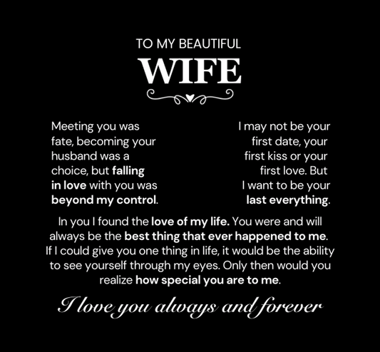 To my Wife Necklace from Husband, Forever Love Pendant with Rotating Rose Box, Gift for Anniversary, Valentines Day, Birthday