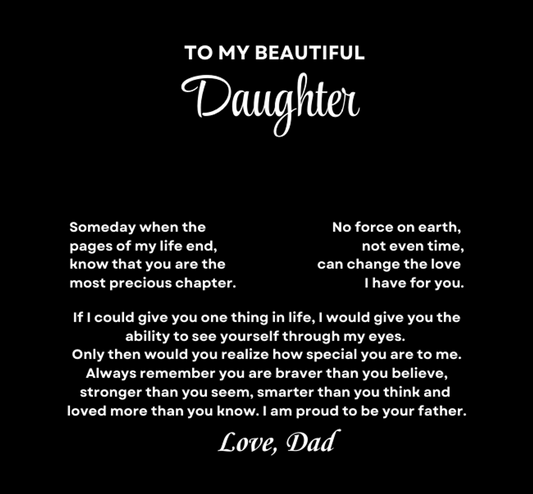 Daughter Necklace from Dad, Forever Love Pendant with Rotating Rose Box, Gift for Birthday, Valentines Day, Graduation, Christmas