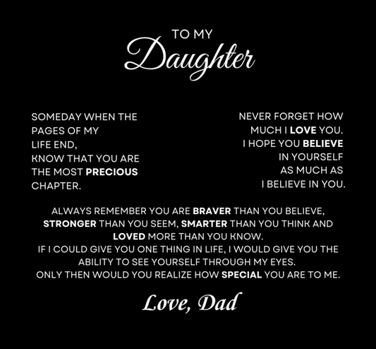 Daughter Necklace from Dad, Forever Love Pendant with Rotating Rose Box, Gift for Birthday, Valentines Day, Graduation, Christmas