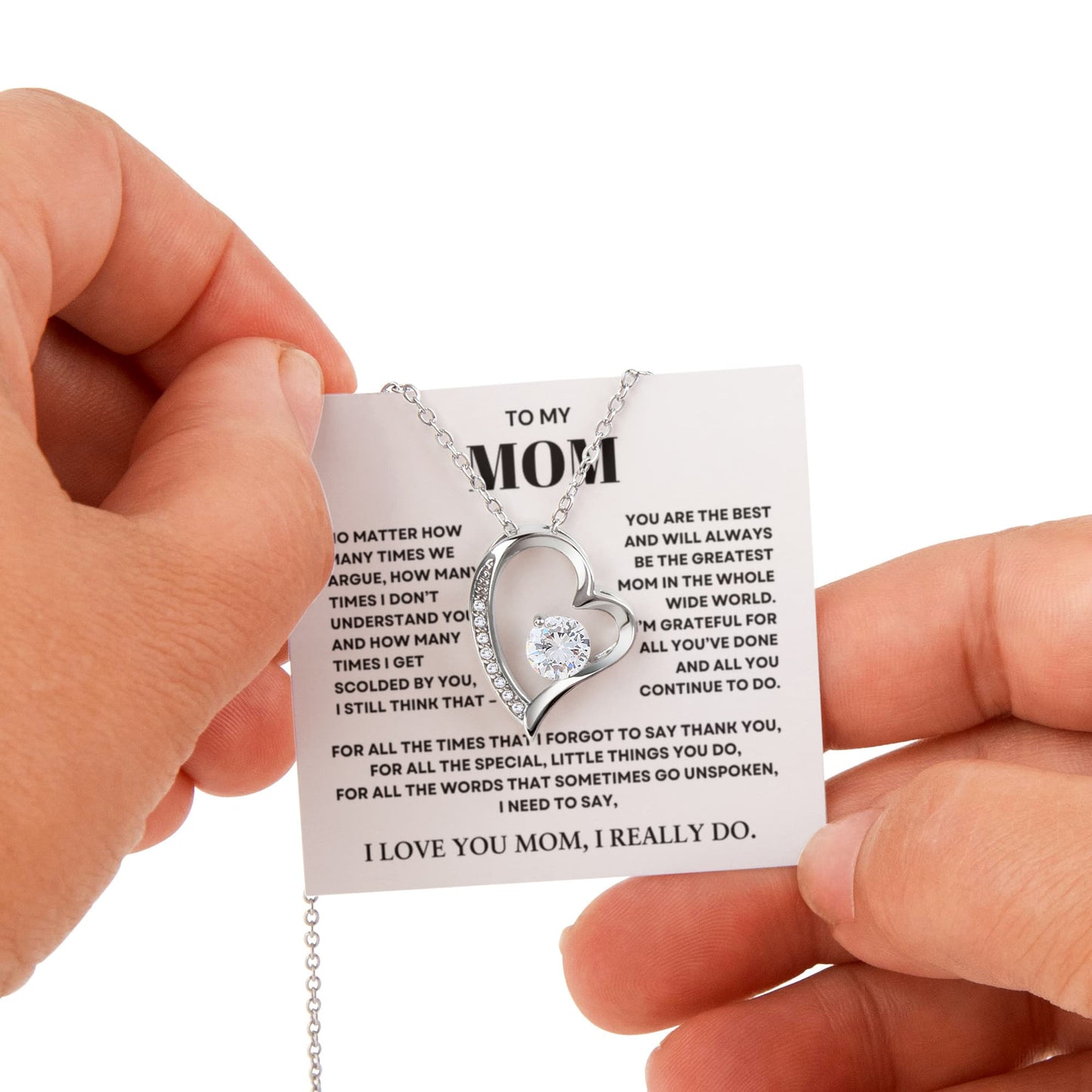 To my Mom Gift from Son and Daughter, Forever Love Necklace with Rotating Rose Box, Gift for mothers day, Valentines Day, Birthday