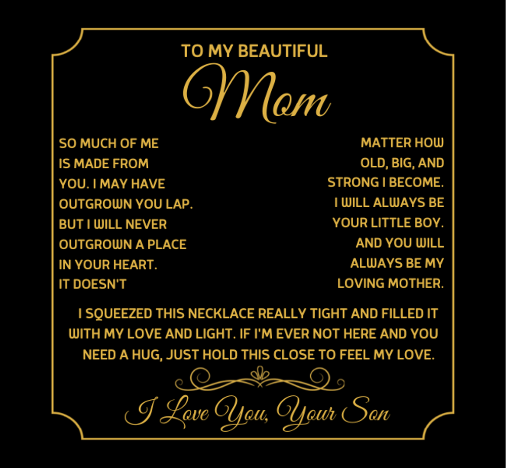 To my Mom Gift from son, Forever Love Necklace with Rotating Rose Box, Gift for mothers day, Valentines Day, Birthday