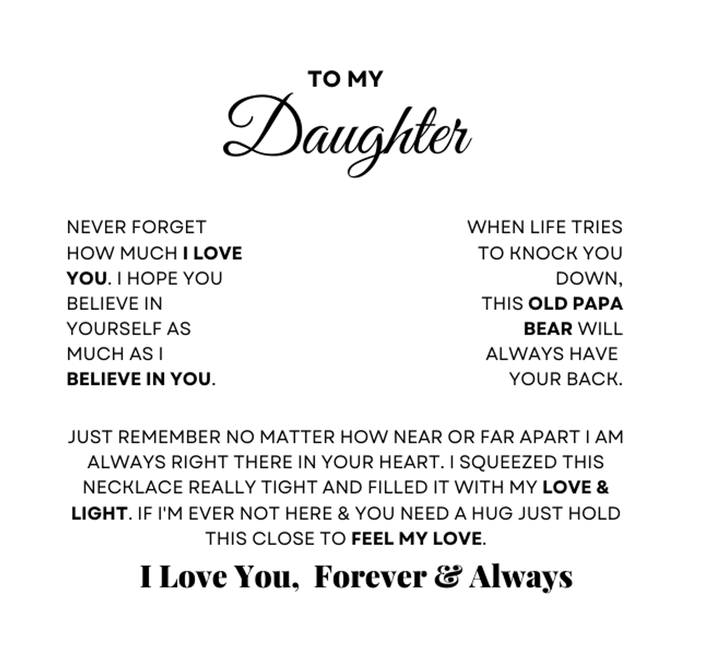 Daughter Necklace from Mom and Dad, Forever Love Pendant with Rotating Rose Box, Gift for Birthday, Valentines Day, Graduation, Christmas