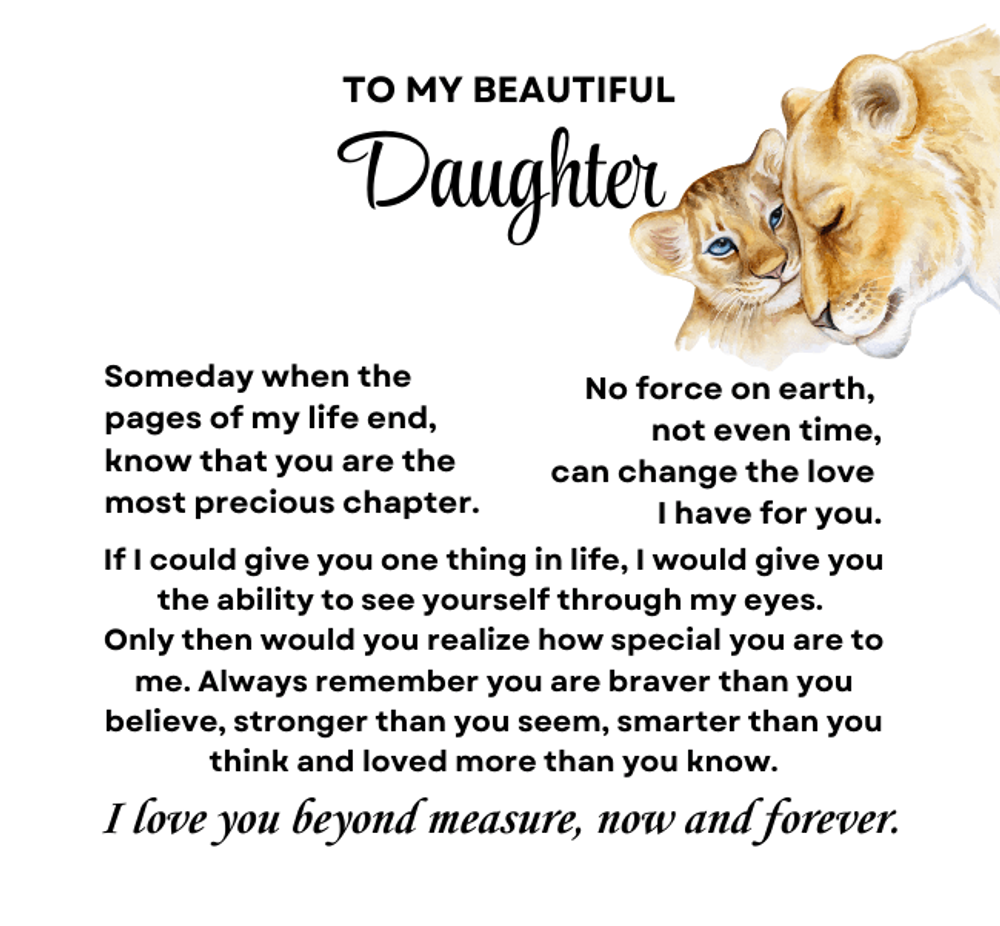 Daughter Necklace from Mom, Forever Love Pendant with Rotating Rose Box, Gift for Birthday, Valentines Day, Graduation, Christmas