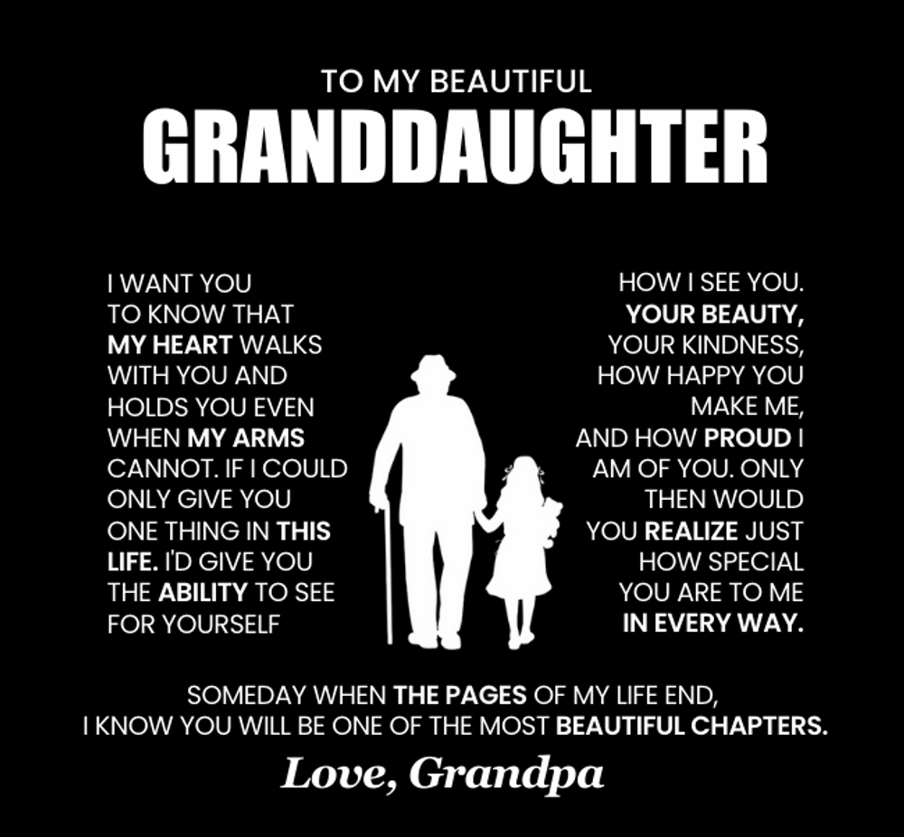 To my Granddaughter necklace from Grandpa, Forever Love Pendant with Rotating Rose Box, Gift for Birthday, Valentines Day, Graduation, Christmas