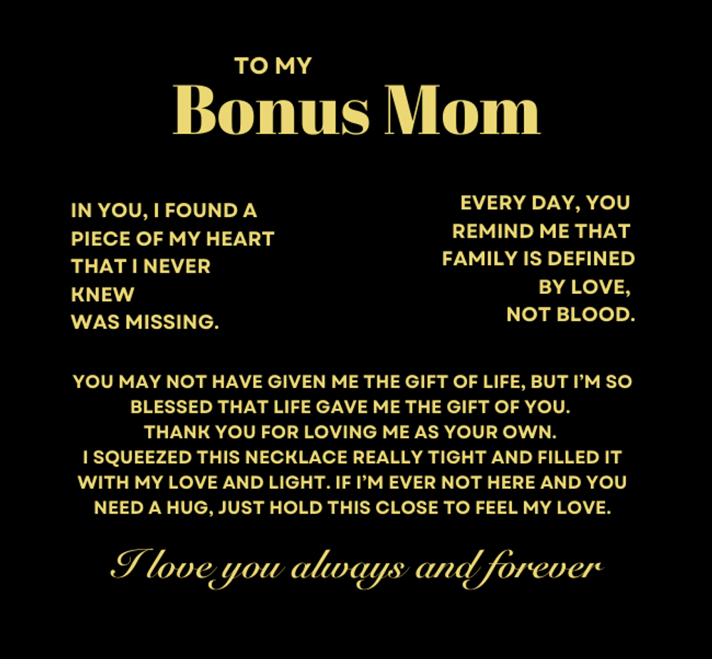 Bonus Mom Necklace Gift from Stepdaughter, Forever Love Necklace with Rotating Rose Box, Gift for mothers day, Valentines Day, Birthday