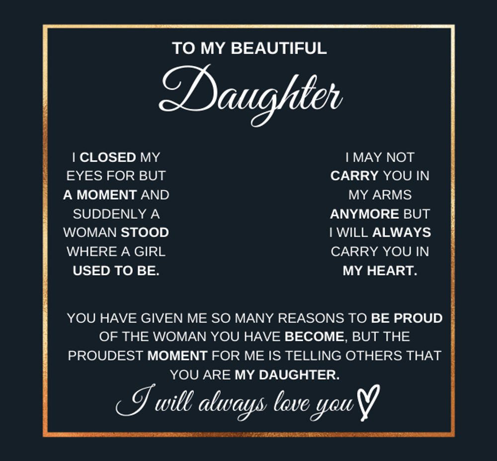 Daughter Necklace from Mom and Dad, Forever Love Pendant with Rotating Rose Box, Gift for Birthday, Valentines Day, Graduation, Christmas