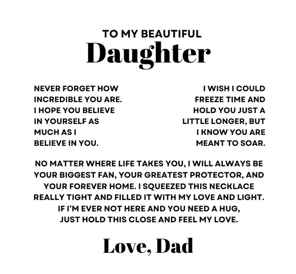 Daughter Necklace from Dad, Forever Love Pendant with Rotating Rose Box, Gift for Birthday, Valentines Day, Graduation, Christmas