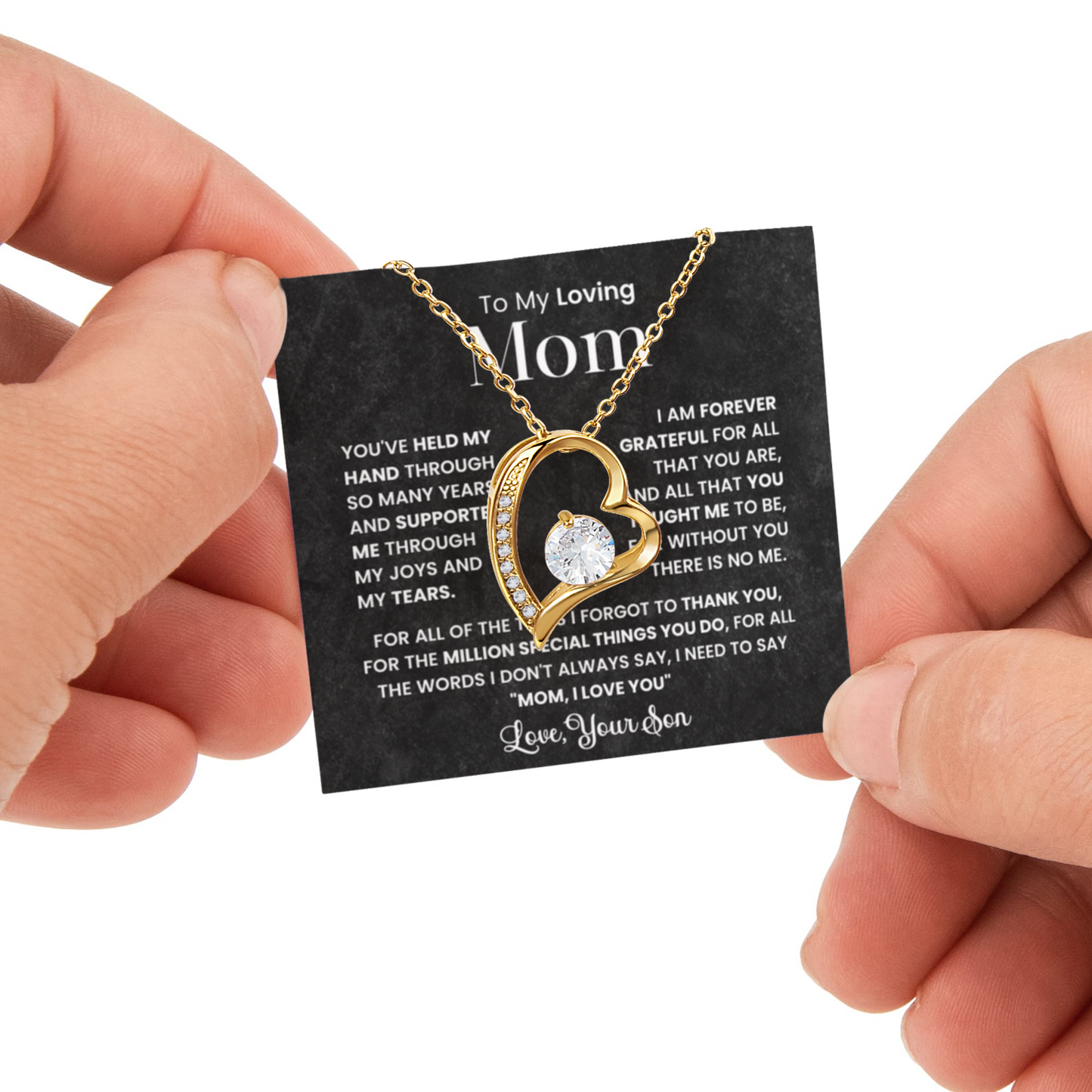 To my Mom Gift from son, Forever Love Necklace with Rotating Rose Box, Gift for mothers day, Valentines Day, Birthday