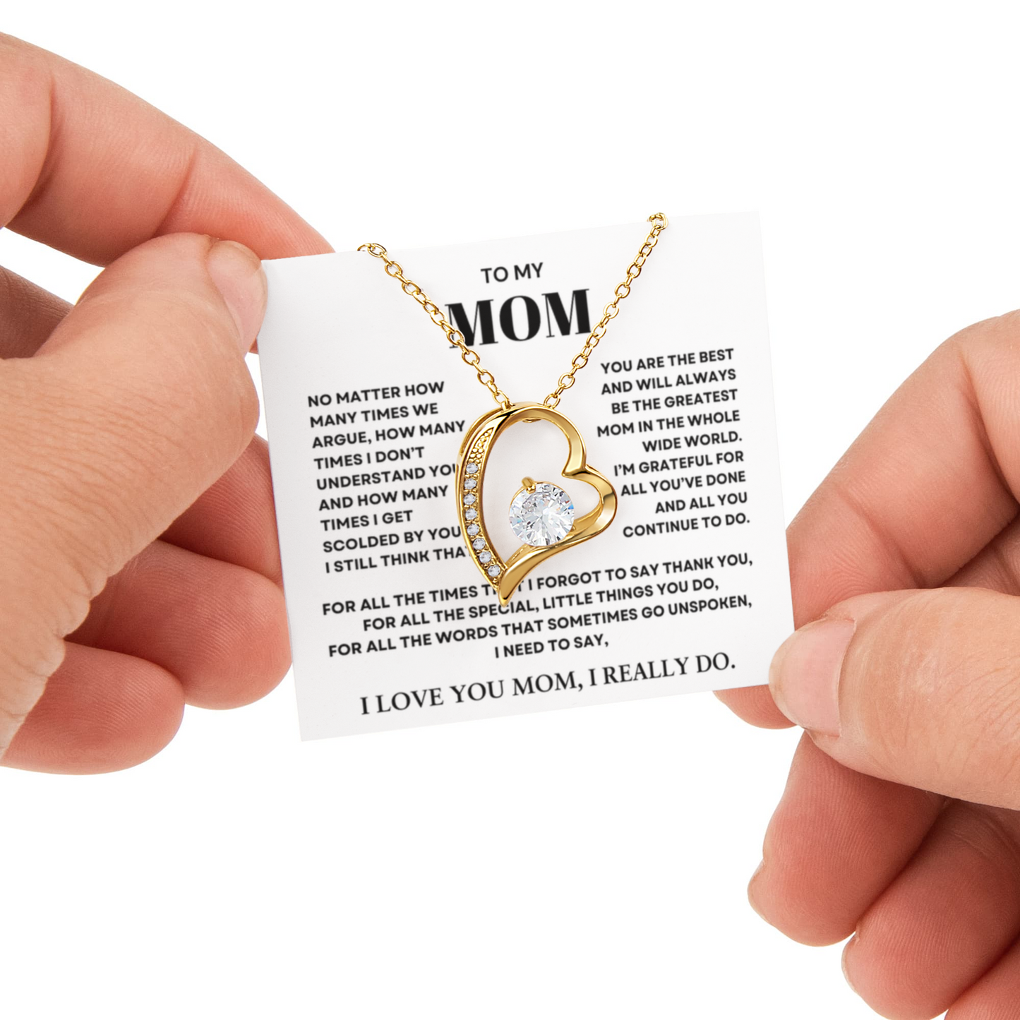 To my Mom Gift from Son and Daughter, Forever Love Necklace with Rotating Rose Box, Gift for mothers day, Valentines Day, Birthday