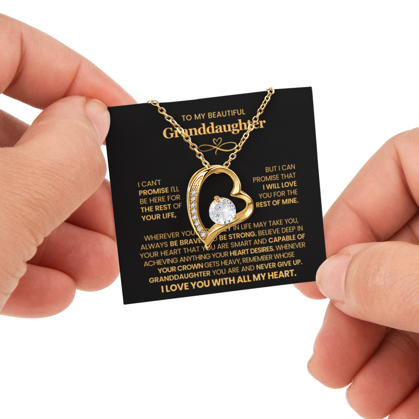 To my Granddaughter necklace from Grandparents, Forever Love Pendant with Rotating Rose Box, Gift for Birthday, Valentines Day, Graduation, Christmas