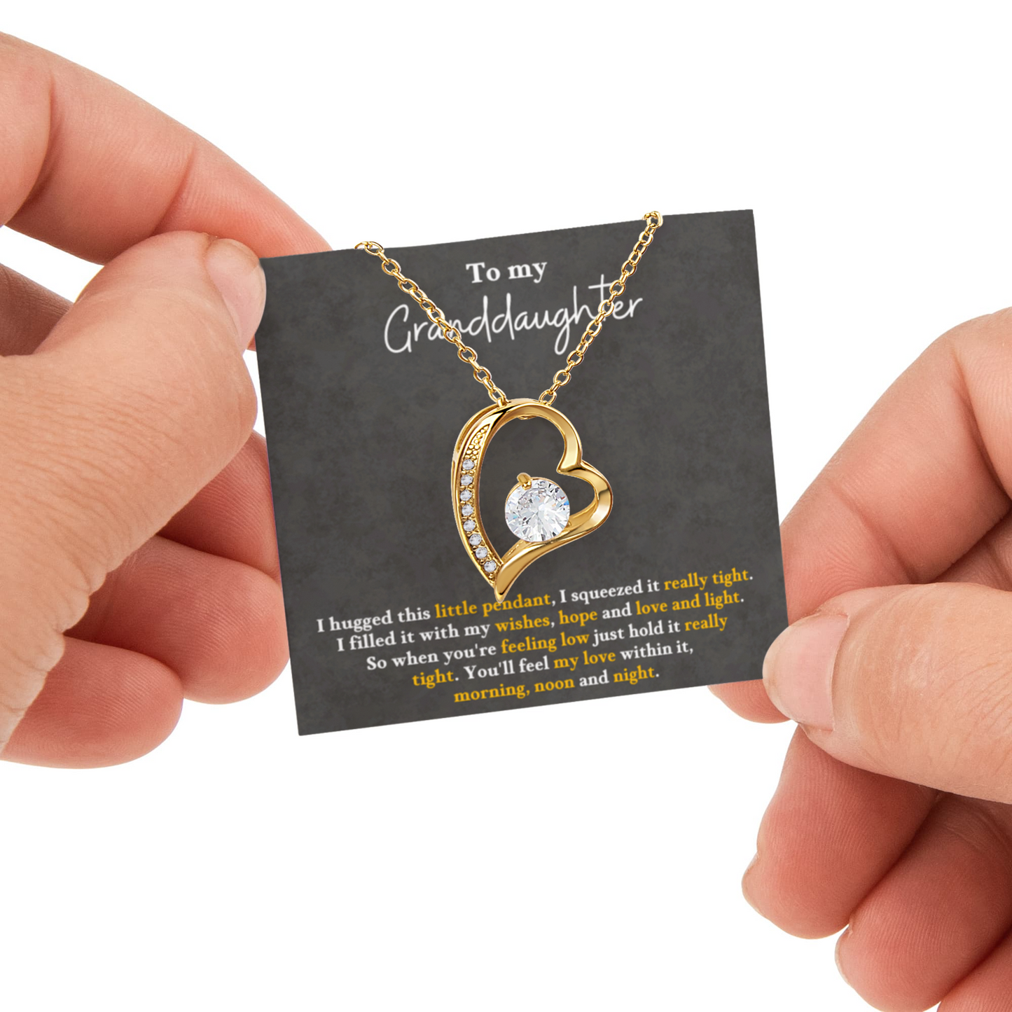 To my Granddaughter necklace from Grandparents, Forever Love Pendant with Rotating Rose Box, Gift for Birthday, Valentines Day, Graduation, Christmas