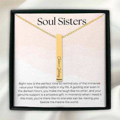 Soul Sisters Necklace Personalized, BFF Necklace, Best Friend Gift, Long Distance Friend, UnBiological sisters Jewelry, Birthday, Christmas