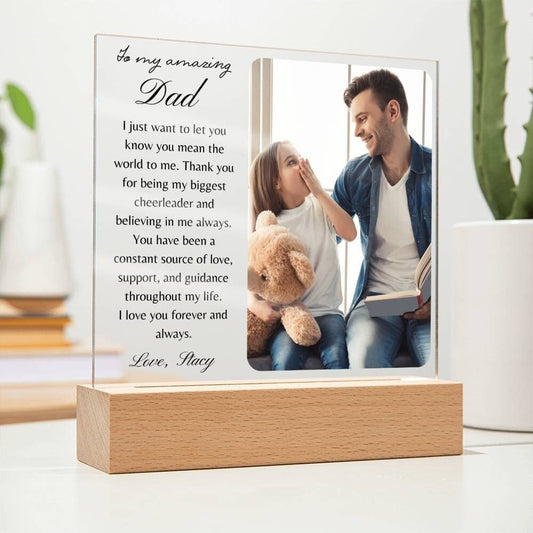 To my dad gift from Daughter personalized, Acrylic plaque for Dad Birthday gift, Father Christmas gift, Thank you gift, Father's day Gift