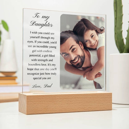 Gift for daughter personalized, Daughter acrylic plaque gift from Dad, Daughter Birthday gift from mom, Christmas, Thanksgiving keepsake