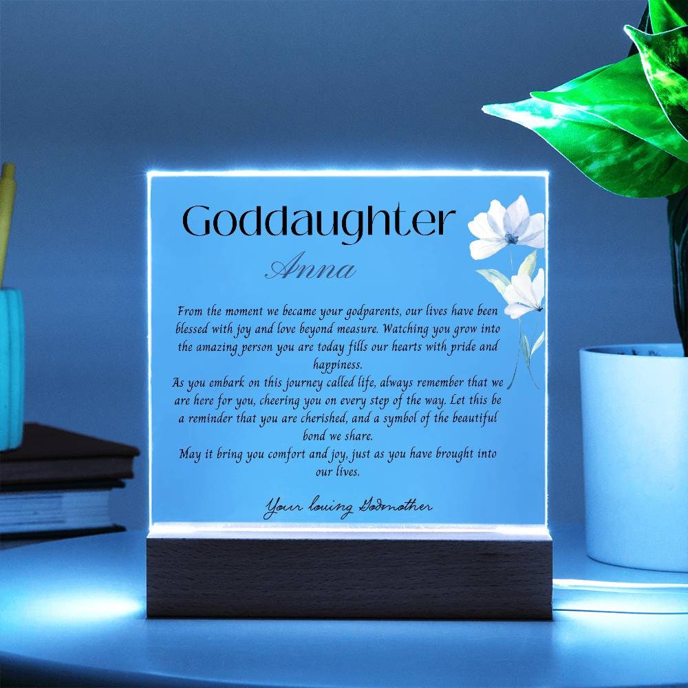 Gift for Goddaughter Acrylic Plaque, Gift from Godmother, Confirmation, Communion, Birthday gift from Godparents, Christmas gift, Graduation