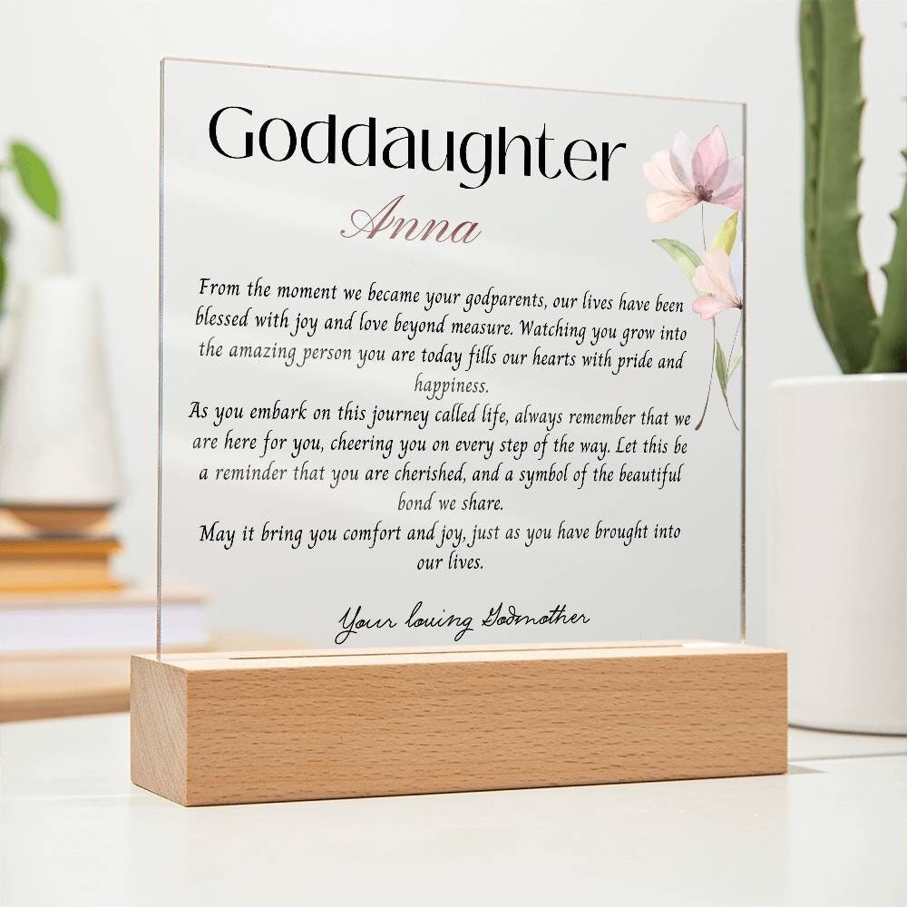 Gift for Goddaughter Acrylic Plaque, Gift from Godmother, Confirmation, Communion, Birthday gift from Godparents, Christmas gift, Graduation