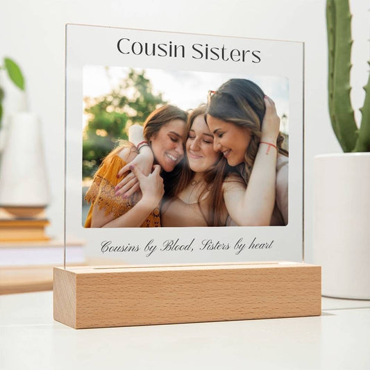 Personalized Gift for Cousin Acrylic plaque, Cousin Birthday gift, Christmas gift, Cousin sister photo gift, Best friend picture frame gift