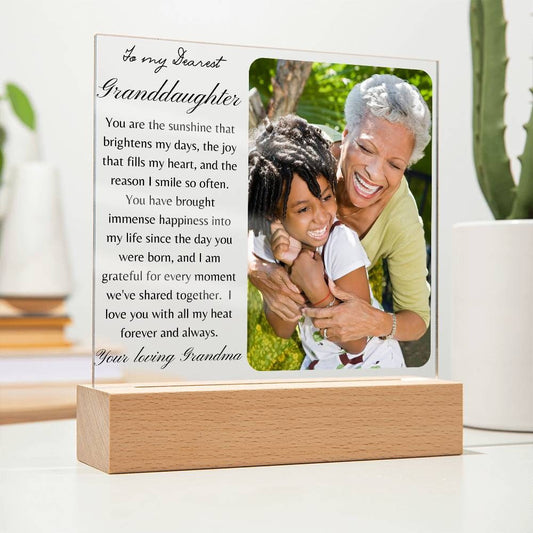 Gift for Granddaughter Acrylic Plaque, Sentimental gift from Grandmother Granddaughter gifts, Birthday gift, Christmas gift, Confirmation