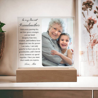 Personalized gift for Grandmother Acrylic Plaque, Gift from Granddaughter Grandma Birthday gift from Grandson, Custom photo gift for Granny