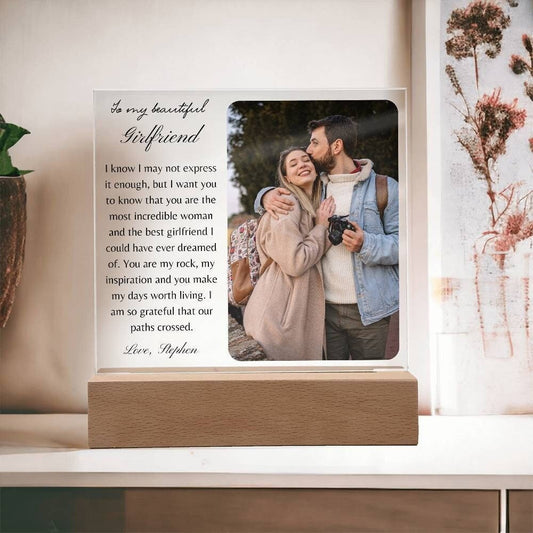 Personalized Gift for Girlfriend Acrylic Plaque, Custom Photo gifts for her, Valentine's day gift for gf Birthday Christmas Anniversary gift