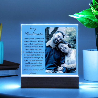 Personalized To my Soulmate Gift, Couple Acrylic Plaque, Anniversary Gift, Valentine Gifts For Him And Her Boyfriend Husband Wife Girlfriend