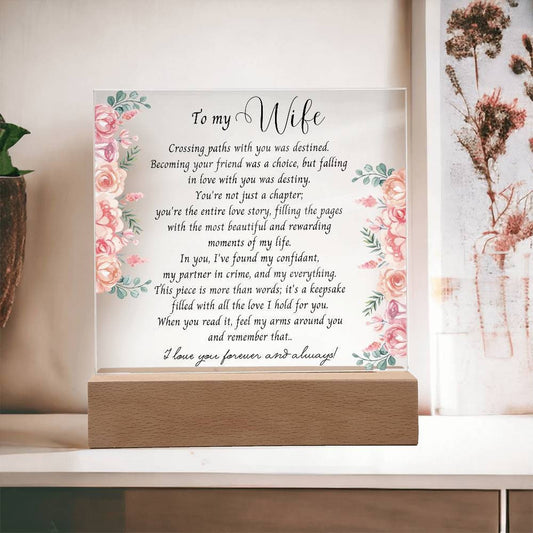 To my Wife Acrylic Plaque, Valentines day gift for her, Anniversary gift, Soulmate Birthday gift Sentimental poem wedding gift from husband