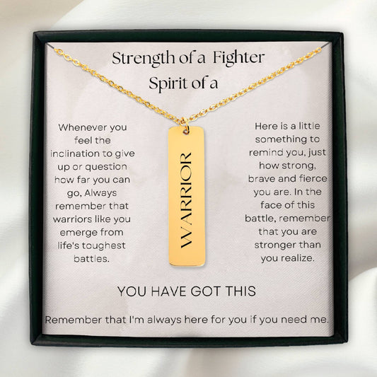 Warrior Gift Necklace Personalized, Hardship Gift for friend, Strength Keepsake, Encouragement gift, Cancer Survivor gift, Recovery gift