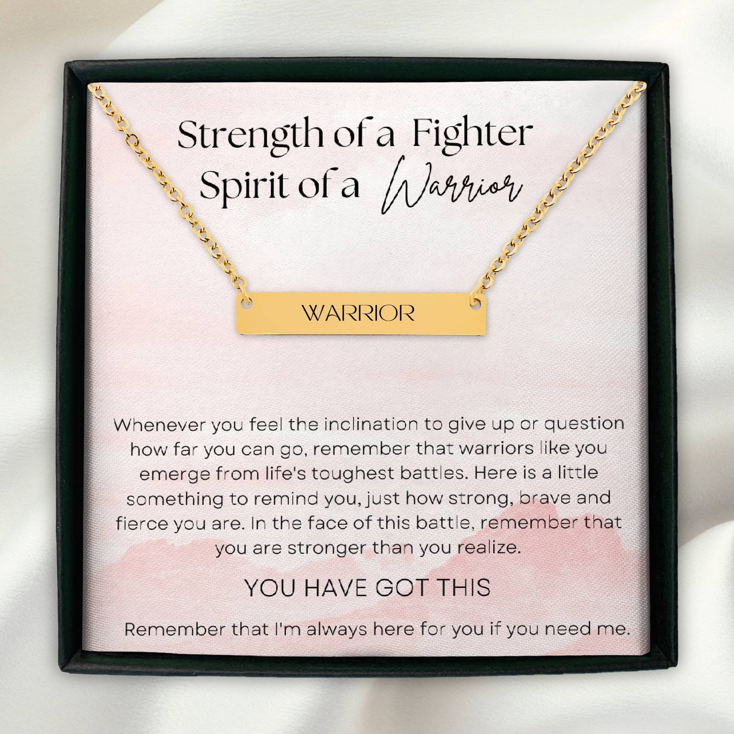 Warrior Gift Necklace Personalized, Hardship Gift for friend, Strength Keepsake, Encouragement gift, Cancer Survivor gift Jewelry, Recovery